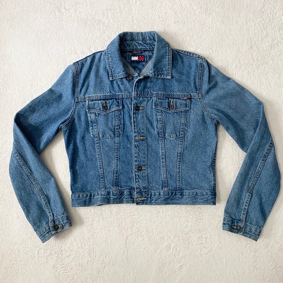 Vintage  90s Tommy Hilfiger Blue Denim Jacket  Womens L - Picture 1 of 13